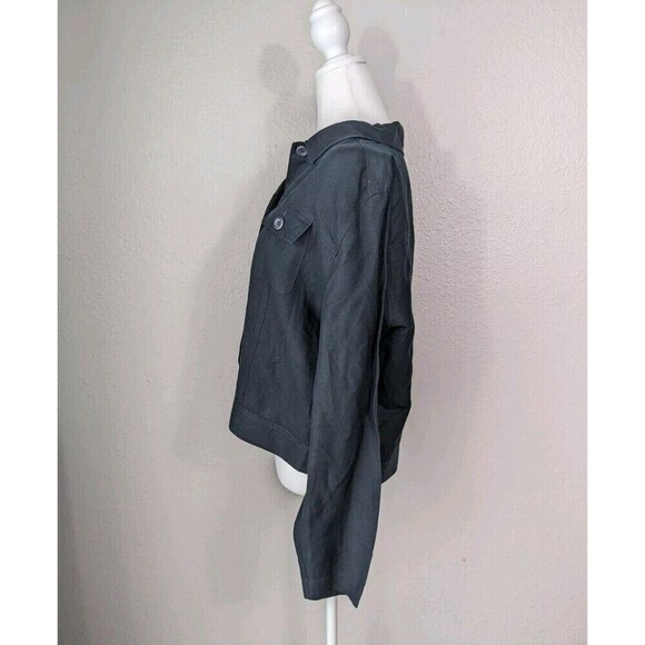 Nygard Black Linen Jacket Womens Size 12 Pockets - Picture 3 of 9